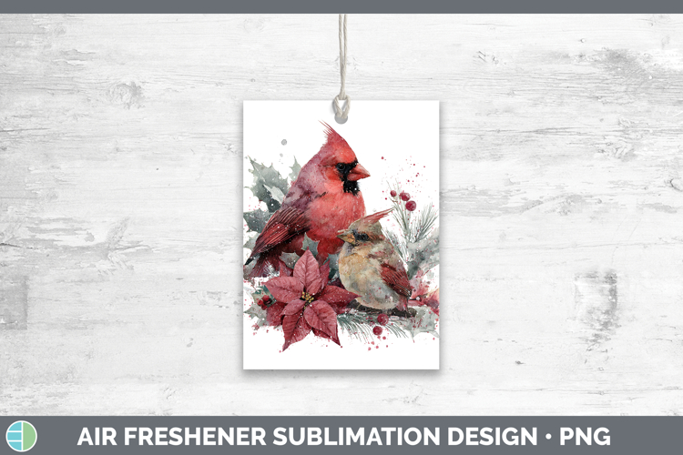 Cardinal Animals Christmas Poinsettia Air Freshener Sublimat