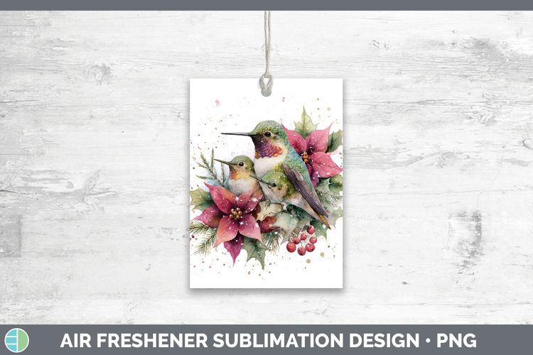 Hummingbird Animals Christmas Poinsettia Air Freshener Subli