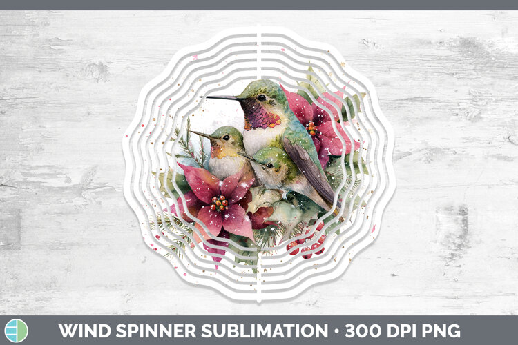 GorgeousAnimals Christmas Poinsettia Wind Spinner design.