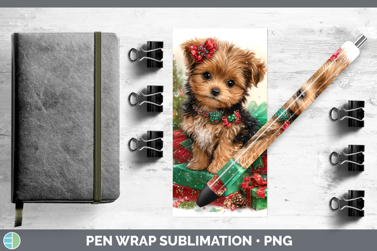 Animals Christmas Puppy Pen Wrap Sublimation Pen Designs