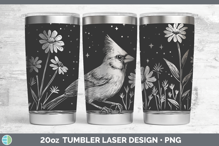 Cardinal Animals Cottage Laser 20oz Tumbler Sublimation Desi