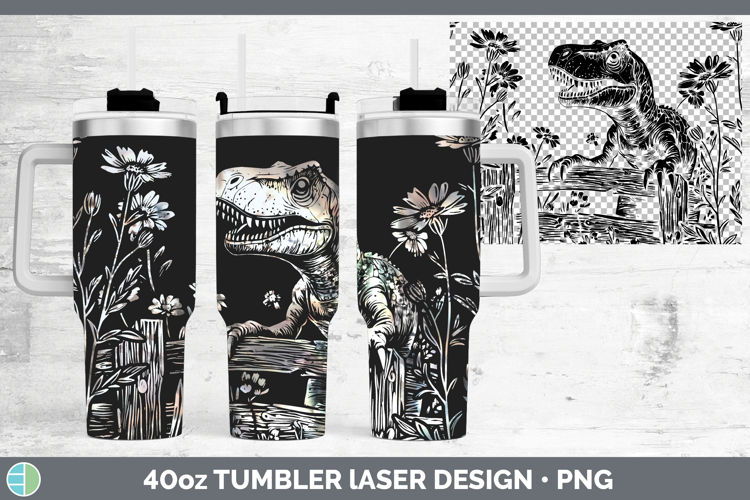 Dinosaur Animals Cottage Laser 40oz Tumbler Sublimation Desi