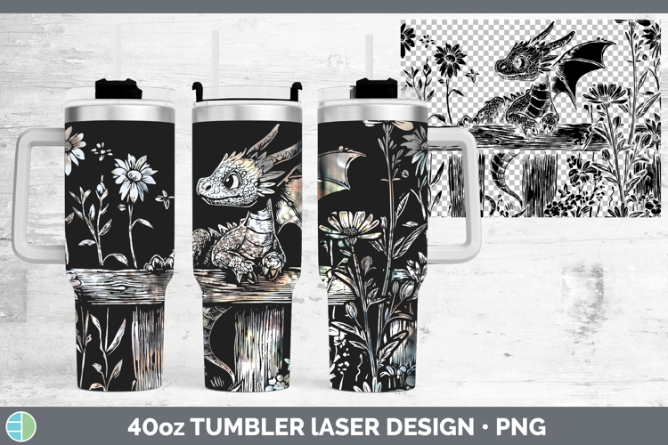 Dragon Animals Cottage Laser 40oz Tumbler Sublimation Design