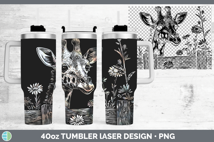 Giraffe Animals Cottage Laser 40oz Tumbler Sublimation Desig
