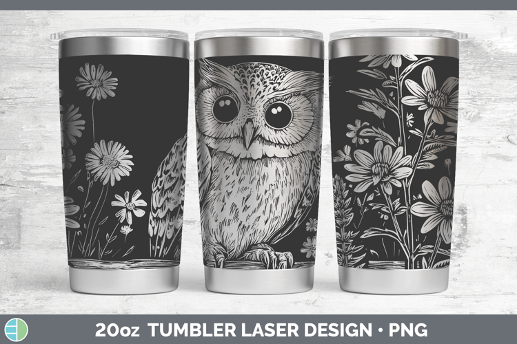 Owl Animals Cottage Laser 20oz Tumbler Sublimation Design