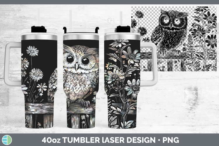 Owl Animals Cottage Laser 40oz Tumbler Sublimation Design