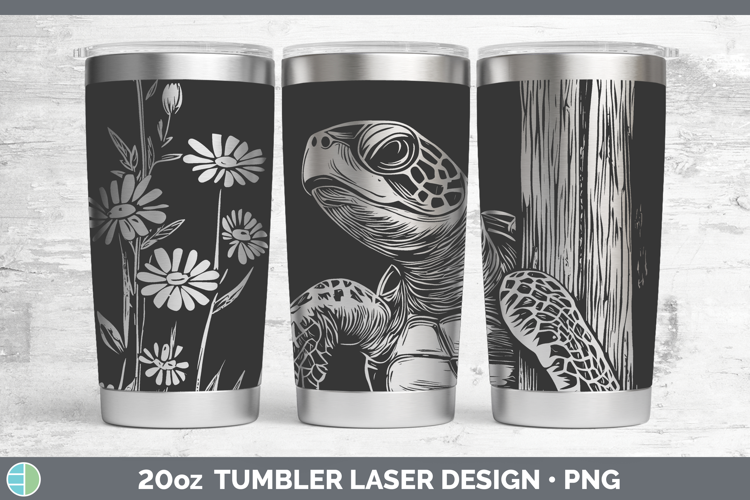 Sea Turtle Animals Cottage Laser 20oz Tumbler Sublimation De