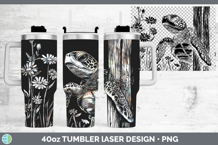 Sea Turtle Animals Cottage Laser 40oz Tumbler Sublimation De