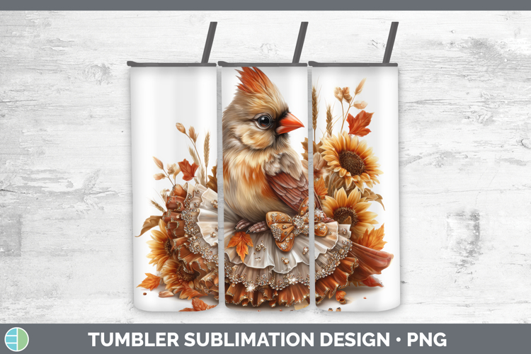 Cardinal Animals Cute Thanksgiving Tumbler Sublimation Desig