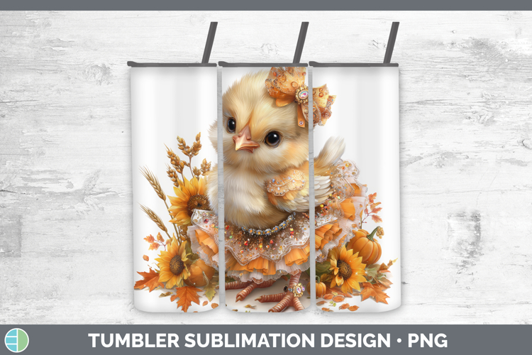 Chicken Animals Cute Thanksgiving Tumbler Sublimation Design