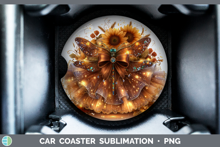 Dragonfly Animals Cute Thanksgiving Car Coaster Sublimation