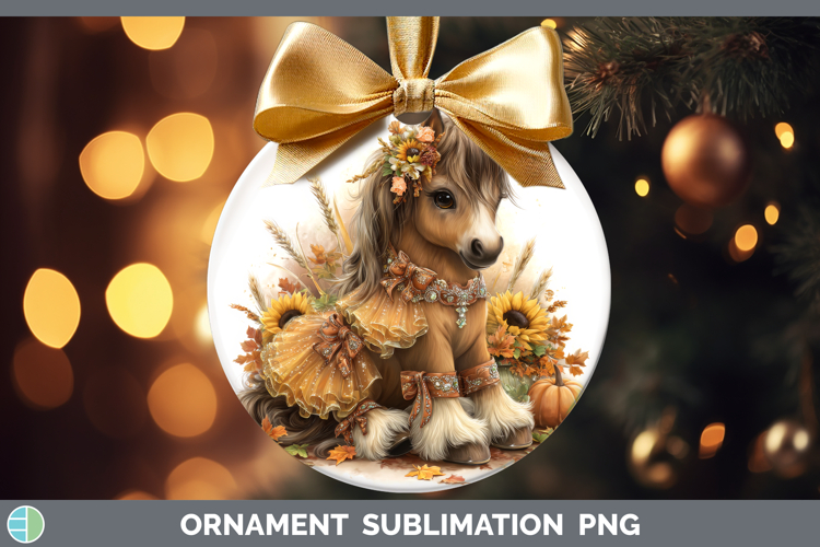 Horse Animals Cute Thanksgiving Ornament Sublimation Design