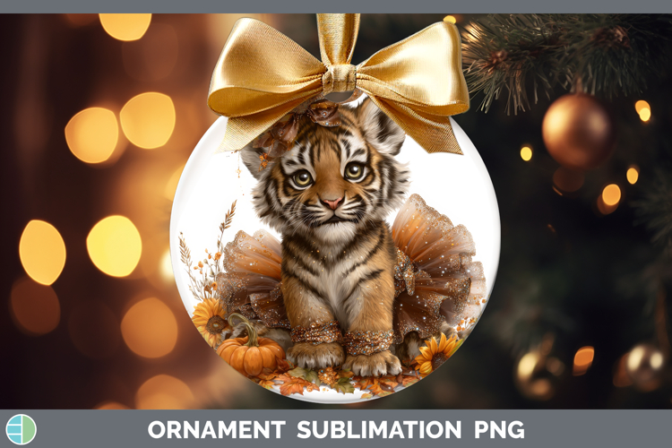 Tiger Animals Cute Thanksgiving Ornament Sublimation Design