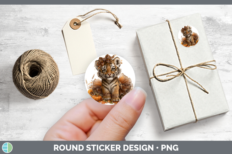 Tiger Animals Cute Thanksgiving Stickers Design