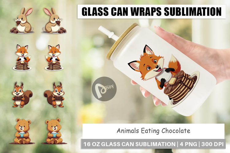 Glass Can Chocolate Animals