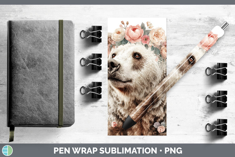 GorgeousAnimals Floral Crown Pen Wrap design.