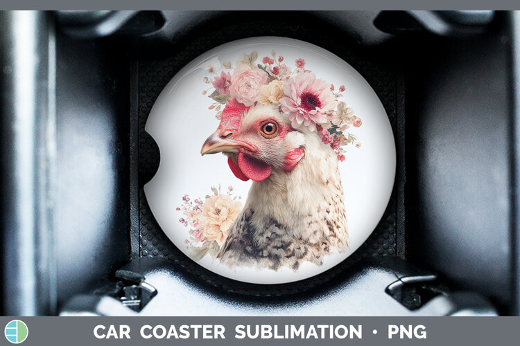 GorgeousAnimals Floral Crown Car Coaster design.