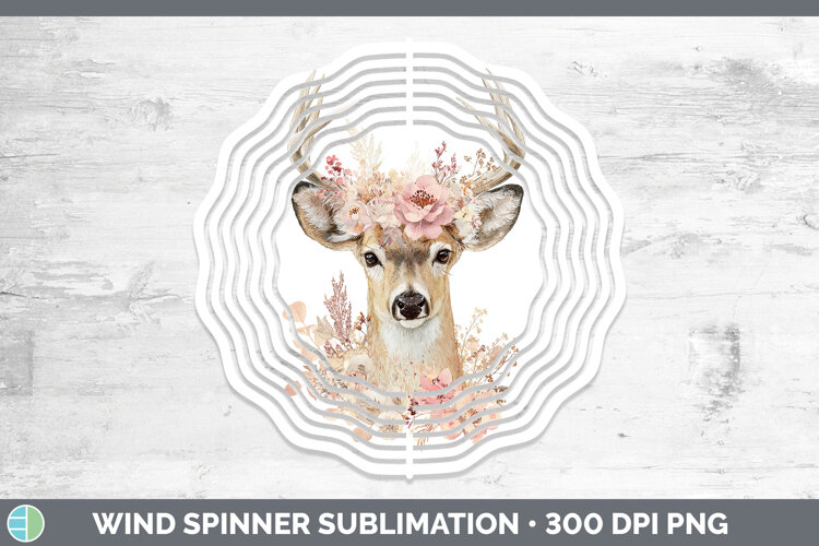 GorgeousAnimals Floral Crown Wind Spinner design.