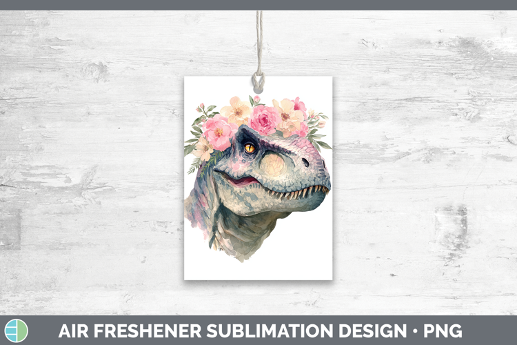 Dinosaur Animals Floral Crown Air Freshener Sublimation Desi