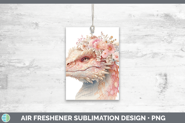 Dragon Animals Floral Crown Air Freshener Sublimation Design