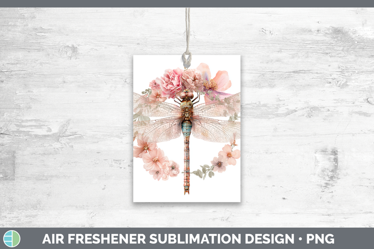 Dragonfly Animals Floral Crown Air Freshener Sublimation Des