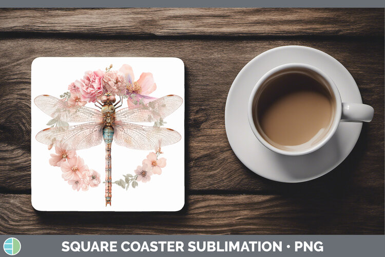 GorgeousAnimals Floral Crown Square Coaster design.