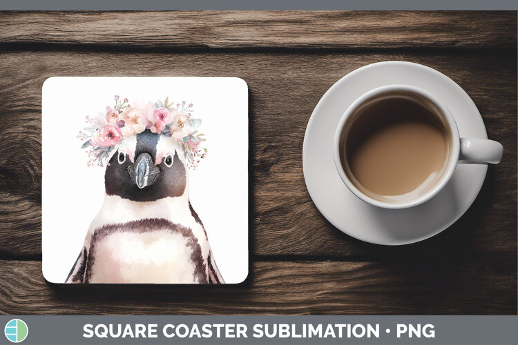 GorgeousAnimals Floral Crown Square Coaster design.