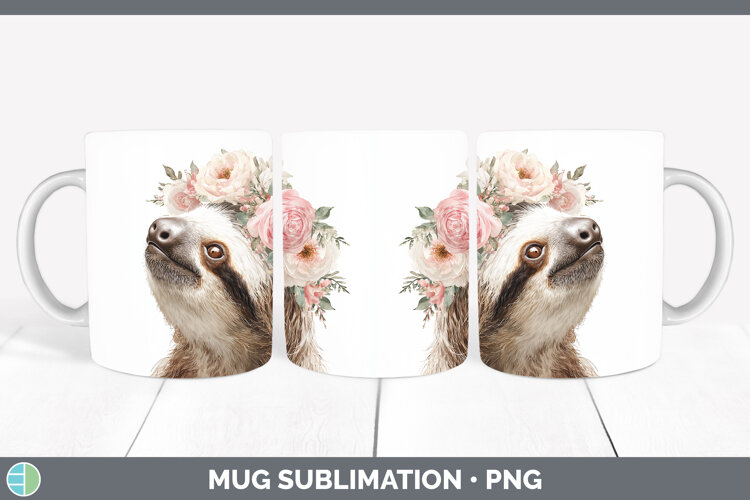 GorgeousAnimals Floral Crown Mug Wrap design.
