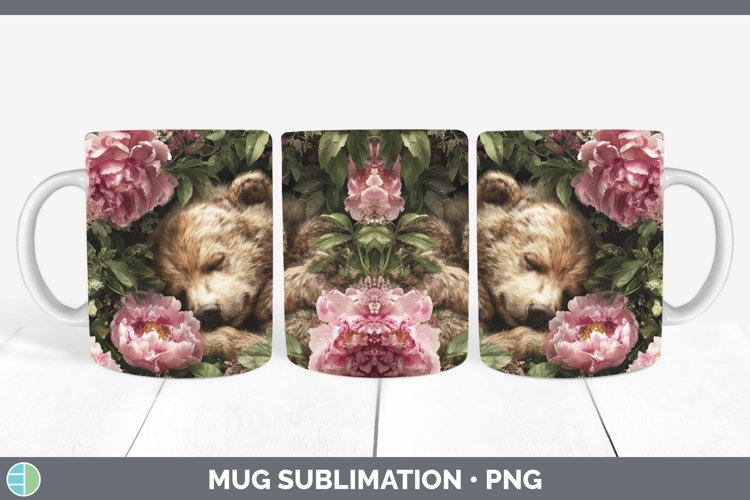 GorgeousAnimals Floral Sleeping Mug Wrap design.