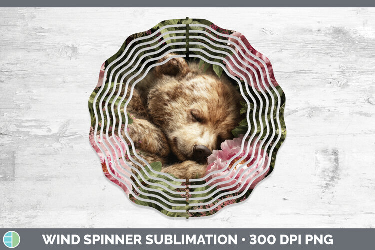 GorgeousAnimals Floral Sleeping Wind Spinner design.