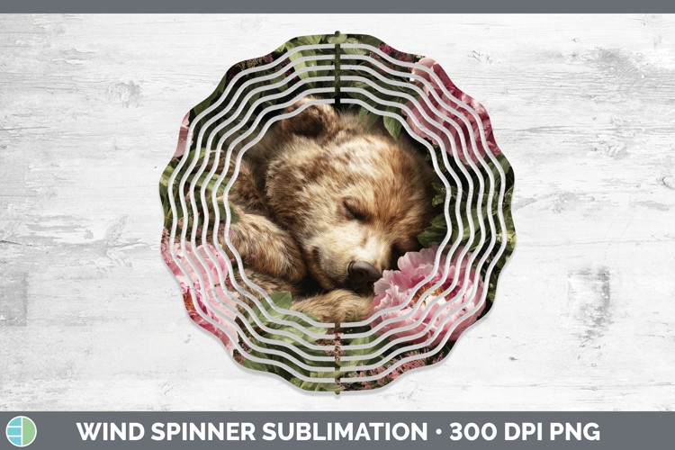 Bear Wind Spinner Animals Floral Sleeping Sublimation Spinne