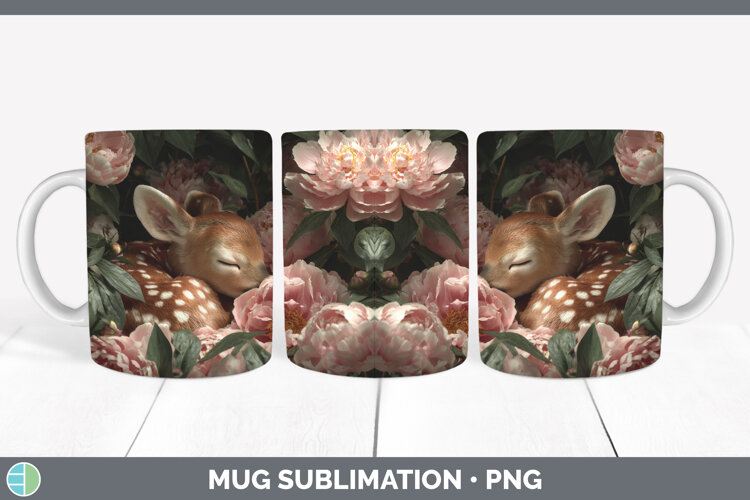 GorgeousAnimals Floral Sleeping Mug Wrap design.