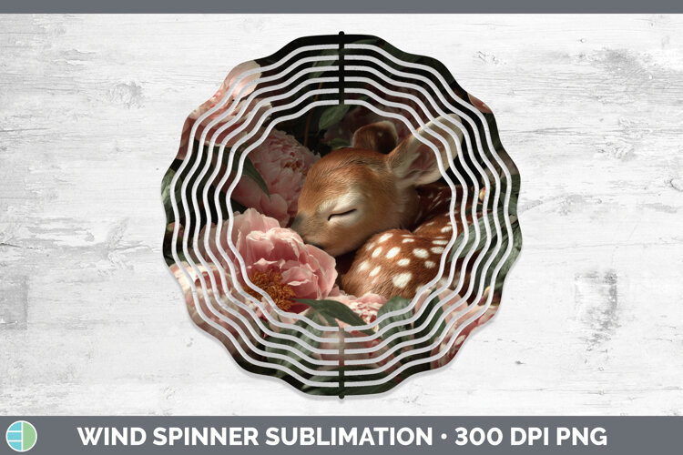 GorgeousAnimals Floral Sleeping Wind Spinner design.