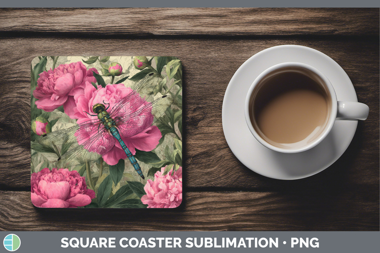 Dragonfly Square Coaster Animals Floral Sleeping Sublimation
