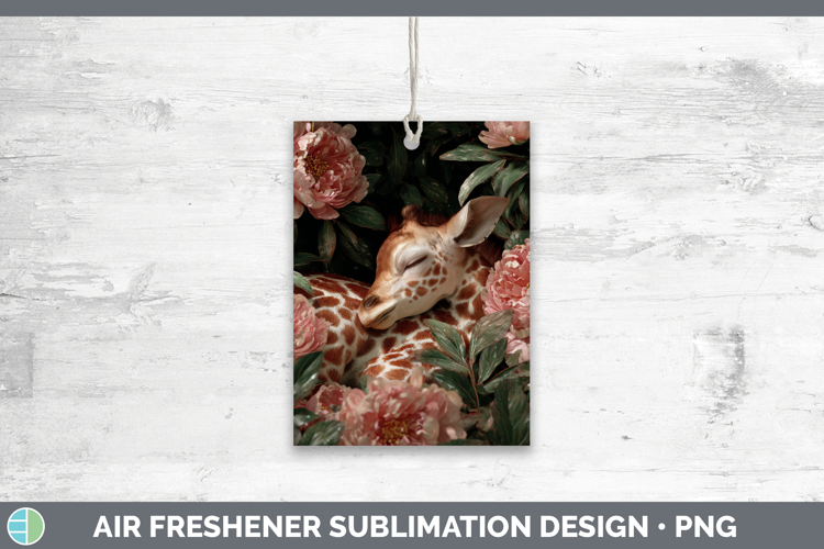 Giraffe Air Freshener Animals Floral Sleeping Sublimation Ca