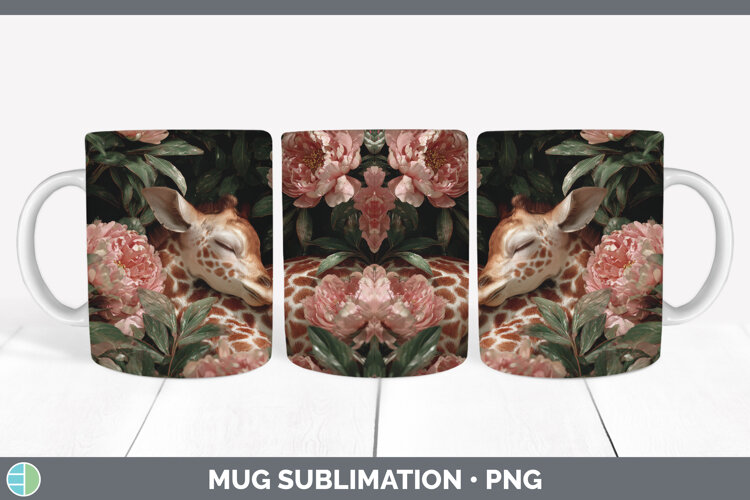GorgeousAnimals Floral Sleeping Mug Wrap design.