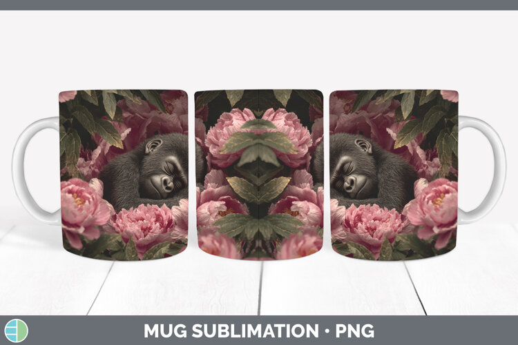 GorgeousAnimals Floral Sleeping Mug Wrap design.