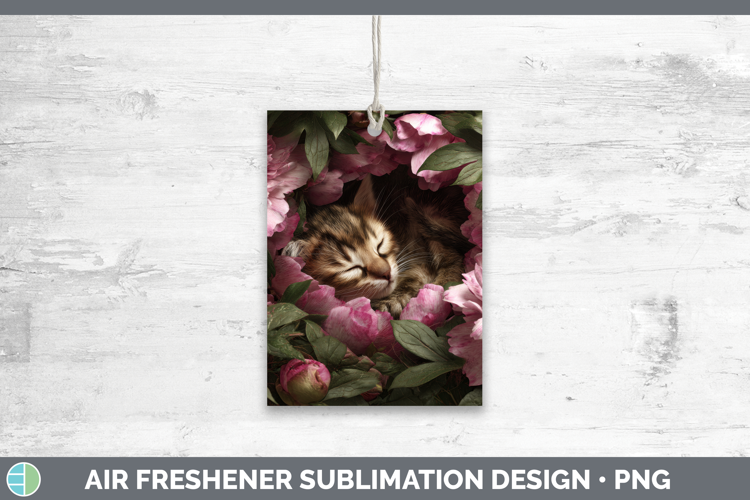 Kitten Air Freshener Animals Floral Sleeping Sublimation Car