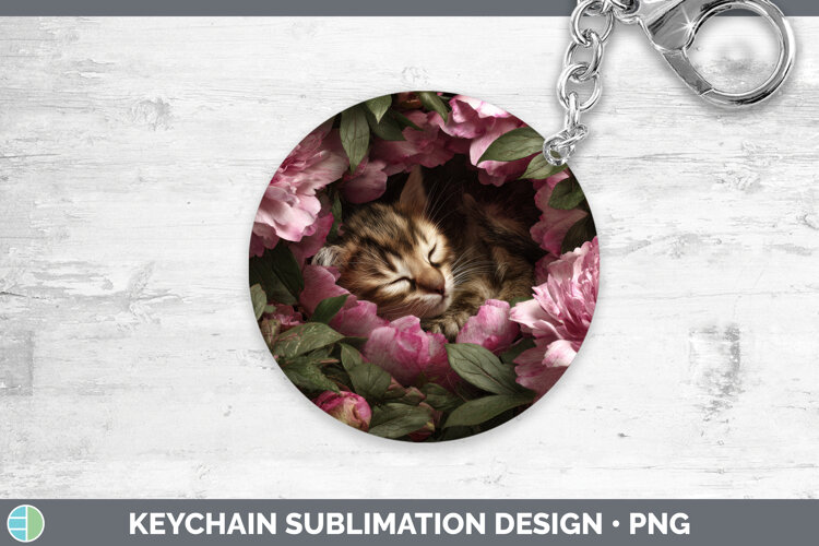 GorgeousAnimals Floral Sleeping Keychain design.