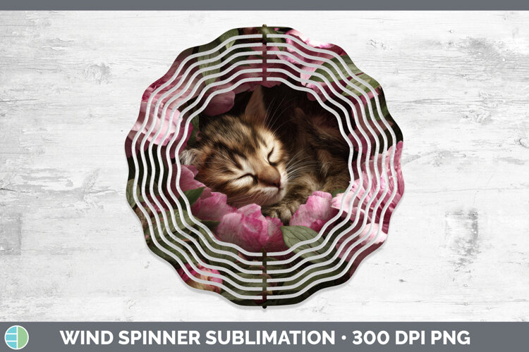 GorgeousAnimals Floral Sleeping Wind Spinner design.