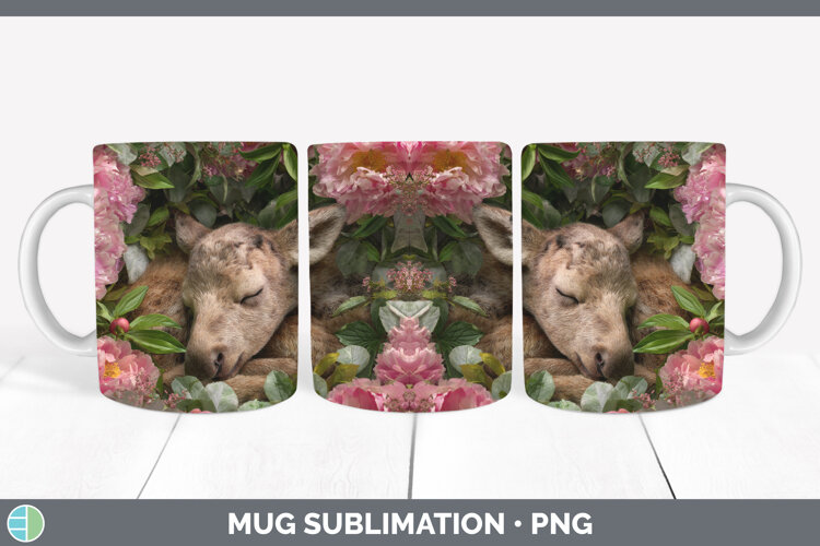 GorgeousAnimals Floral Sleeping Mug Wrap design.