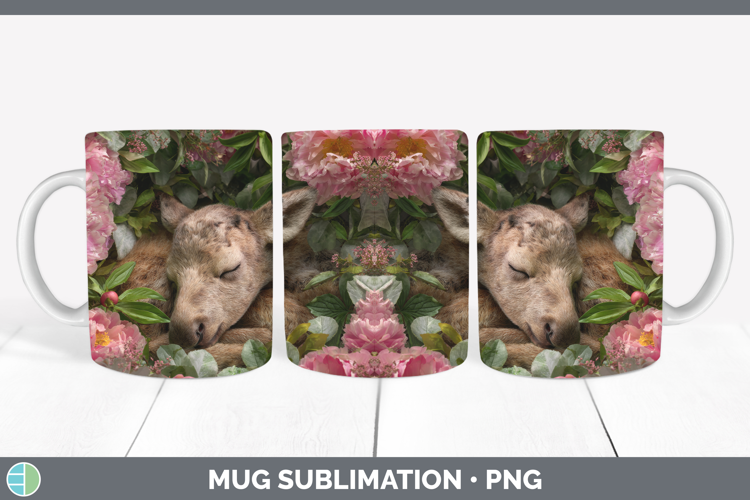 Moose Mug Wrap Animals Floral Sleeping Sublimation Coffee Cu