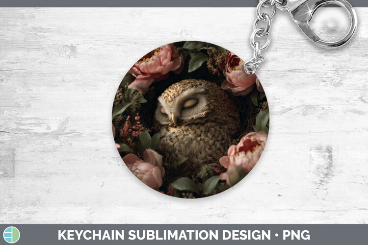 GorgeousAnimals Floral Sleeping Keychain design.