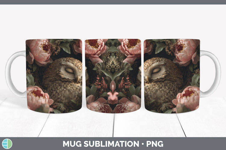 GorgeousAnimals Floral Sleeping Mug Wrap design.