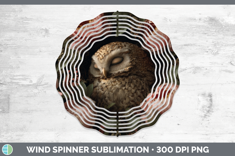 Owl Wind Spinner Animals Floral Sleeping Sublimation Spinner