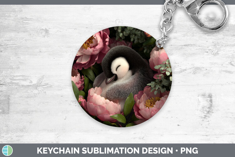GorgeousAnimals Floral Sleeping Keychain design.