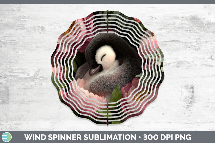 Penguin Wind Spinner Animals Floral Sleeping Sublimation Spi