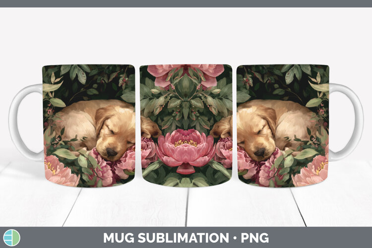 GorgeousAnimals Floral Sleeping Mug Wrap design.