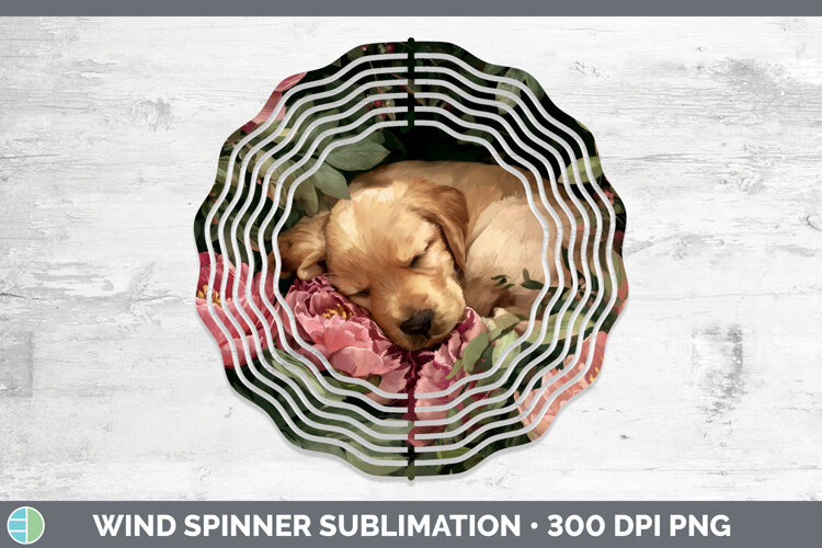 GorgeousAnimals Floral Sleeping Wind Spinner design.