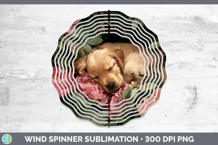 Puppy Wind Spinner Animals Floral Sleeping Sublimation Spinn